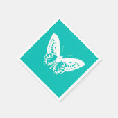 Butterfly sketch, turquoise en white servetten (Hoek)