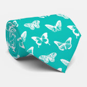 Butterfly sketch, turquoise en white stropdas (Opgerold)