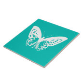Butterfly sketch, turquoise en white tegeltje (Zijkant)