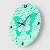 Butterfly sketch, turquoise grote klok (Hoek)