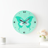 Butterfly sketch, turquoise grote klok (Huis)