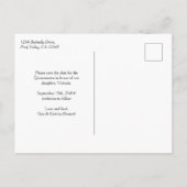 Butterfly Skies Coral Gold Confetti Save the Date Aankondigingskaart (Achterkant)