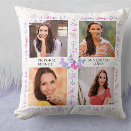 Butterfly Skies roze Butterflies 4 Foto Collage Kussen