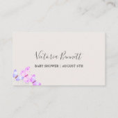 Butterfly Skies roze Butterflies Diaper Raffle Informatiekaartje (Achterkant)