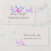 Butterfly Skies roze Butterflies Diaper Raffle Informatiekaartje (Voorkant / Achterkant)