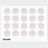 Butterfly Skies Roze Zilveren Confetti Dank u Ronde Sticker (Vel)