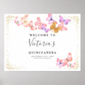 Butterfly Skies Welkom Poster Gold Confetti (Voorkant)
