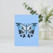 Butterfly Skull - Blue Briefkaart (Staand voorkant)