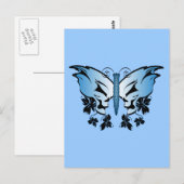Butterfly Skull - Blue Briefkaart (Voorkant / Achterkant)