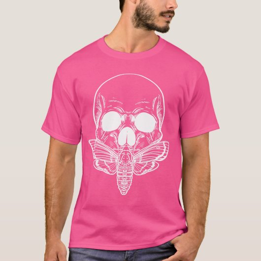 Butterfly Skull Gothic Moth Punk Rock Skeleton Hor T-shirt (Voorkant)