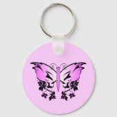 Butterfly Skull Pink Sleutelhanger (Voorkant)
