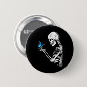 Butterfly Skull Skeleton Retro Halloween Ronde Button 5,7 Cm (Voorkant /achterkant)