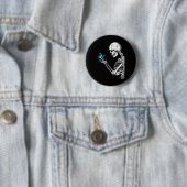 Butterfly Skull Skeleton Retro Halloween Ronde Button 5,7 Cm (In situ)