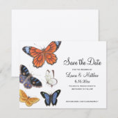 Butterfly slaat de datum op - illustratie save the date (Voorkant / Achterkant)