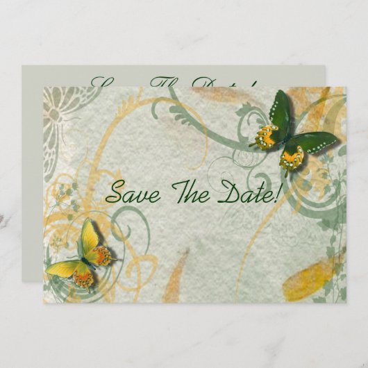 Butterfly slaat de datum op save the date (Voorkant / Achterkant)