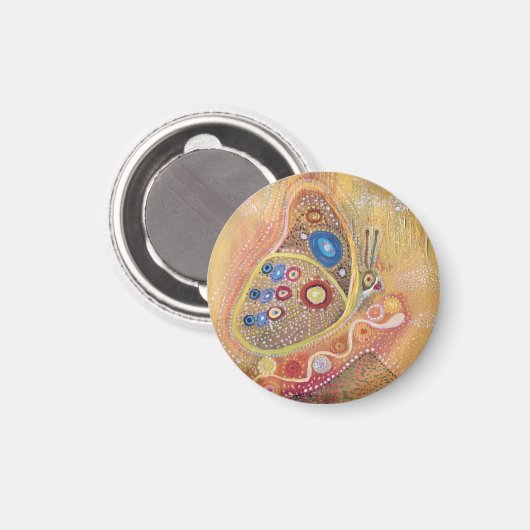 Butterfly Small, 1¼ inch Ronde Magnet (Voorkant / Achterkant)