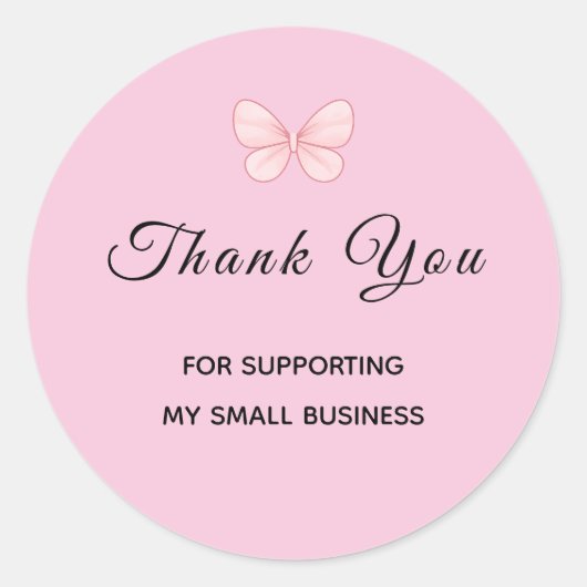 Butterfly Small Business Thank You Sticker (Voorkant)