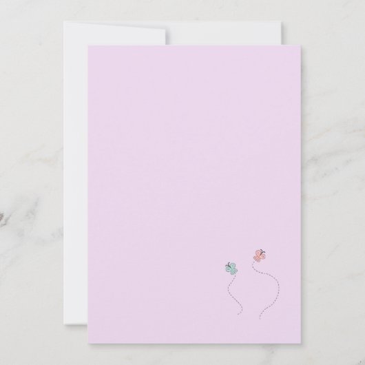 Butterfly & Snail Verjaardag uitnodiging (Achterkant)