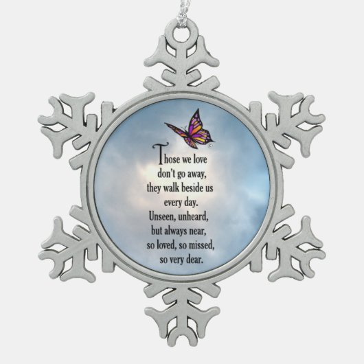 Butterfly "So Loved" Tin Sneeuwvlok Ornament (Voorkant)