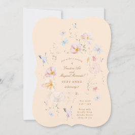 Butterfly & Soft Floral Girls Third Kids Birthday Kaart