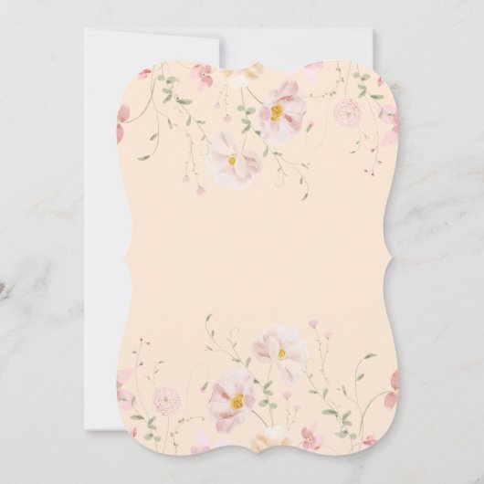 Butterfly & Soft Floral Girls Third Kids Birthday Kaart (Achterkant)