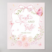 Butterfly Soft Pink Floral Cards and Gifts Poster (Voorkant)