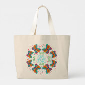 Butterfly Soul Quote Harten Leuke Stippen Inspiriv Grote Tote Bag (Achterkant)