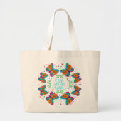 Butterfly Soul Quote Harten Leuke Stippen Inspiriv Grote Tote Bag (Voorkant)