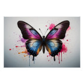 *~* Butterfly Spash Splatter Waterverf AP52 Perfect Poster (Voorkant)