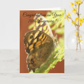 Butterfly Specialized 70th Wedding Jubileum Kaart (Gele Bloem)