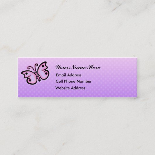 Butterfly Spirit Skinny Profile Card Mini Visitekaartje (Voorkant)