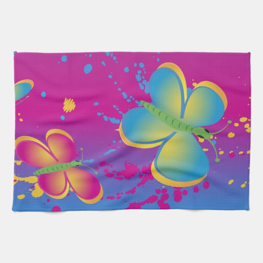 Butterfly Splash Theedoek (Horizontaal)