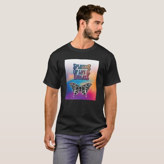 Butterfly Splendor of Life is eindeloos design T-shirt (Voorkant volledig)