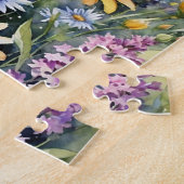 Butterfly Spring Meadow Wildflowers Watercolor Legpuzzel (Zijkant)