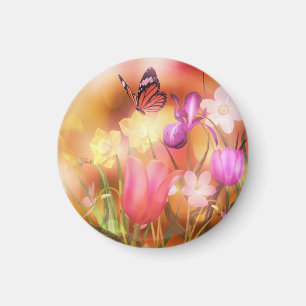 Butterfly spring sun dans Magnet