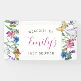 Butterfly Spring Wildflower Baby shower Spandoek