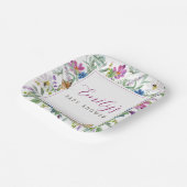 Butterfly Spring Wildflower Baby shower Teken Papieren Bordje (Gebogen)