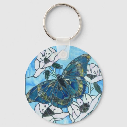 Butterfly stained glass keychain (Voorkant)