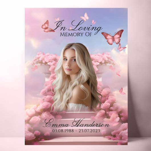 Butterfly Stairway Memorial Welkomstbord Poster