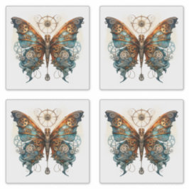 Butterfly Steampunk Metal Gear vlinders Sticker