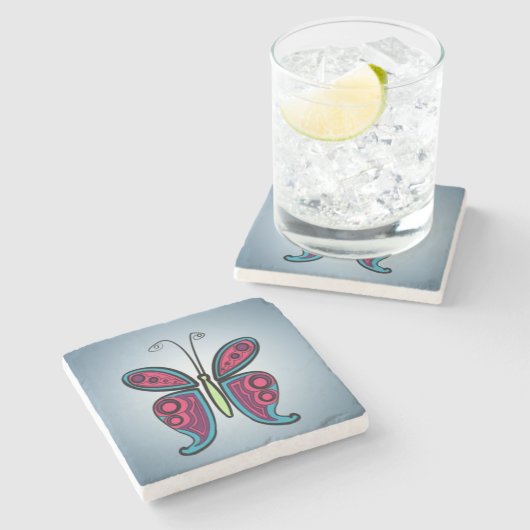 Butterfly Stenen Onderzetter (Zijkant)