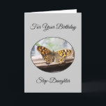 Butterfly Step Daughter Birthday Kaart<br><div class="desc">Wenskaart sterrendochterkaart die u kunt aanpassen met elke tekst van uw keuze. Als u hulp nodig hebt bij het aanpassen,  kunt u contact met ons opnemen via de link op deze pagina. Stapeldochter Butterfly-verjaardagskaart</div>