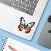 Butterfly Sticker (Laptop met iPhone)