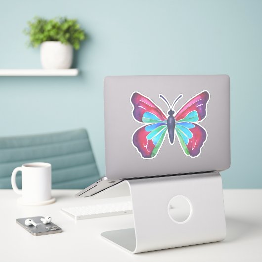 Butterfly Sticker (Laptop op bureau)