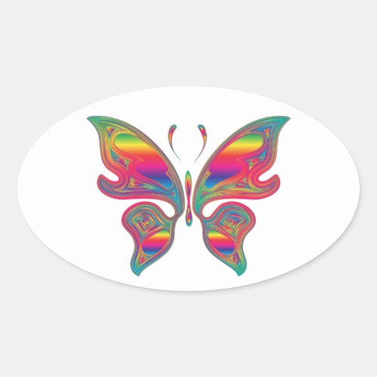 Butterfly-stickers Ovale Sticker (Voorkant)