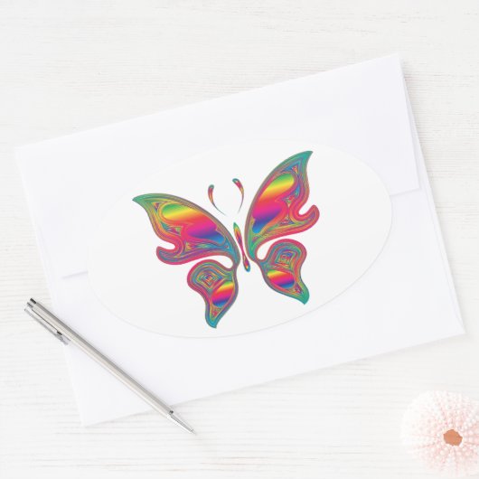 Butterfly-stickers Ovale Sticker (Envelop)