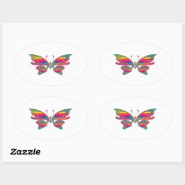 Butterfly-stickers Ovale Sticker