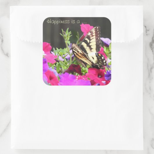 Butterfly-stickers Vierkante Sticker (Tas)