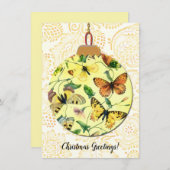 Butterfly  Style Kerst Ornament Kaart (Voorkant / Achterkant)