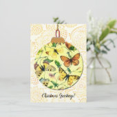 Butterfly  Style Kerst Ornament Kaart (Staand voorkant)